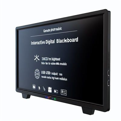 Black Or OEM Interactive Digital Blackboard with 350cd/m2 Brightness and USB Outputs